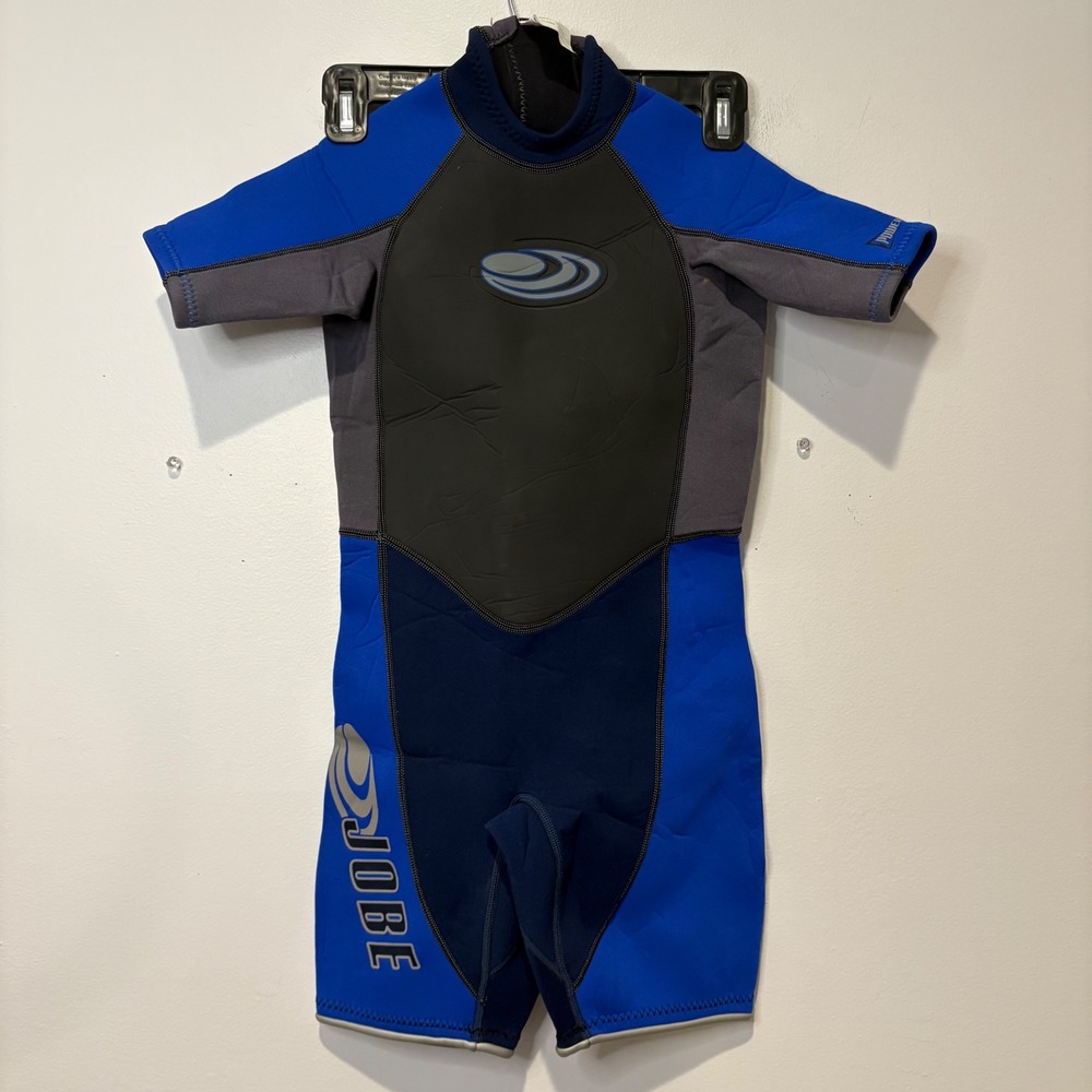 Jobe Wetsuit Youth‎ Kids 10 Black Blue Spring Shorty Surfing Water Skiing Sports